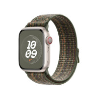 Спортивный браслет для Apple Watch 41mm Nike Sport Loop - Секвойя/Оранжевый (Sequoia/Orange)
