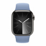 Apple Watch Series 9 45mm, Graphite Stainless Steel Case with Sport Band - Winter Blue
