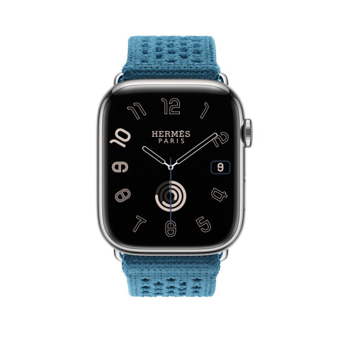 Ремешок Hermes для Apple Watch 46mm Bleu Jean Tricot Single Tour - Голубой