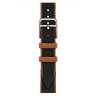 Apple Watch Hermes Series 10 42mm, тонкий ремешок из плетенного нейлона черный/золотой
