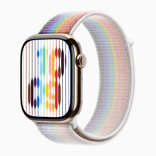 Apple Watch Series 10 46mm, Gold Titanium Case with Sport Loop - Pride Edition