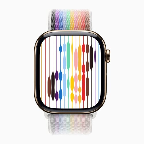 Apple Watch Series 10 46mm, Gold Titanium Case with Sport Loop - Pride Edition