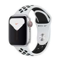 Apple Watch series 5 Nike+, 40 мм GPS + Cellular, серебристый алюминий, спортивный ремешок