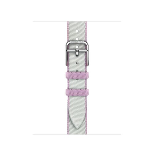 Ремешок Hermes для Apple Watch Twill Jump Single Tour 42mm Attelage - Серый (Gris Platine / Mauve)