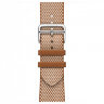 Apple Watch Hermes Series 11 46mm, клетчатый ремешок из плетеного нейлона золотой с белым