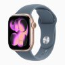 Apple Watch Series 11 46mm, Rose Gold Aluminum Case with Sport Band - Anchor Blue