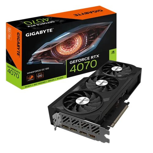 Видеокарта NVIDIA GIGABYTE GeForce RTX 4070 WINDFORCE OC 12G