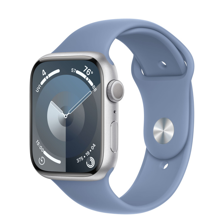 Apple Watch 9 Aluminum Silver 41mm Winter Blue band