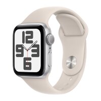 Apple Watch SE (2023) 40mm, Silver Aluminum Case with Sport Band - Starlight (Бежевый)