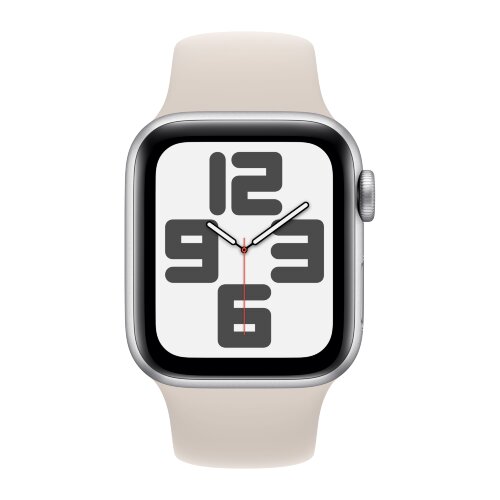 Apple Watch SE (2023) 40mm, Silver Aluminum Case with Sport Band - Starlight (Бежевый)