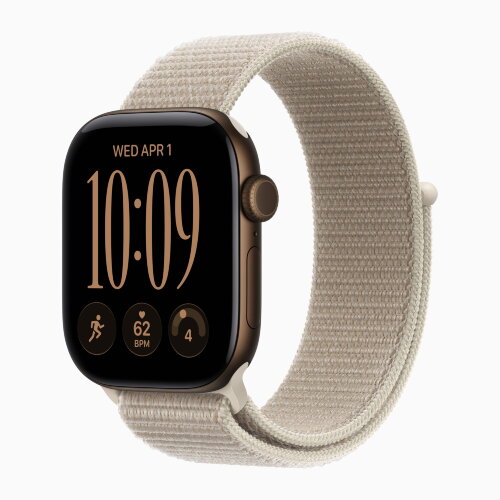 Apple Watch Series 12 42mm, Dark Bronze Aluminum Case with Sport Loop - Limestone