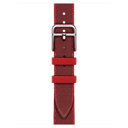 Apple Watch Hermes Series 10 42mm, тонкий ремешок из плетенного нейлона красный