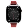 Apple Watch Hermes Series 10 42mm, тонкий ремешок из плетенного нейлона красный