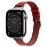 Apple Watch Hermes Series 10 42mm, тонкий ремешок из плетенного нейлона красный