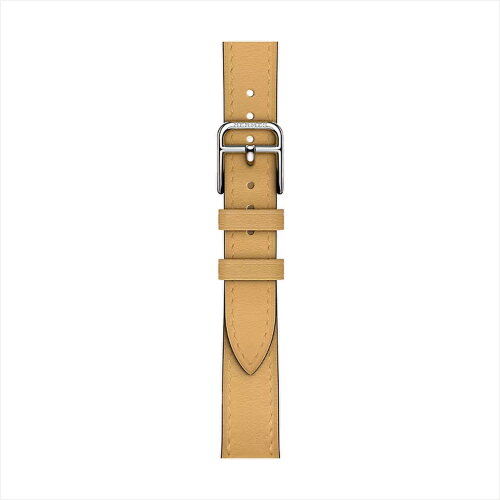 Кожаный ремешок Hermes для Apple Watch Single Tour 42mm Attelage - Соломенный (Paille)