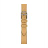 Кожаный ремешок Hermes для Apple Watch Single Tour 42mm Attelage - Соломенный (Paille)