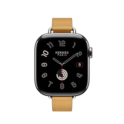 Кожаный ремешок Hermes для Apple Watch Single Tour 42mm Attelage - Соломенный (Paille)