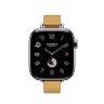 Кожаный ремешок Hermes для Apple Watch Single Tour 42mm Attelage - Соломенный (Paille)
