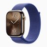 Apple Watch Series 10 46mm, Gold Titanium Case with Sport Loop - Ultramarine