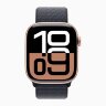 Apple Watch Series 10 46mm, Rose Gold Aluminum Case with Sport Loop - Ink