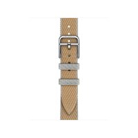 Ремешок Hermes для Apple Watch Twill Jump Single Tour 42mm Attelage - Коричневый (Kraft / Bleu Glacier)