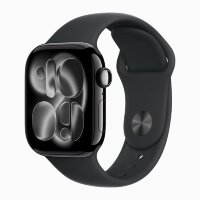 Apple Watch Series 11 46mm, Jet Black Aluminum Case with Sport Band - Black