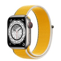 Apple Watch Series 7 41 мм Титан, спортивный браслет Ярко-жёлтый