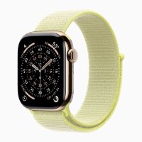 Apple Watch Series 11 46mm, Gold Titanium Case with Sport Loop - Neon Yellow