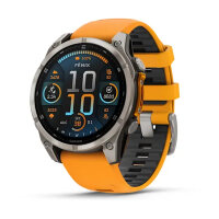 Умные часы Garmin Fenix 8 47mm, AMOLED, Sapphire, Titanium, Spark Orange/Graphite Silicone Band