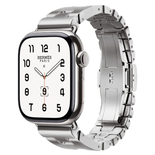 Apple Watch Hermes Series 12 42mm, блочный стальной браслет (M)