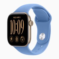 Apple Watch Series 12 42mm, Light Gold Aluminum Case with Sport Band - Wildflower Blue