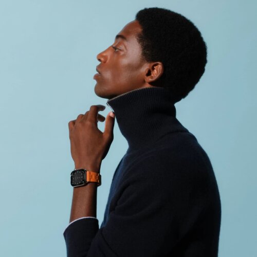 Apple Watch Hermes Series 10 46mm, спортивный ремешок Kilim оранжевый