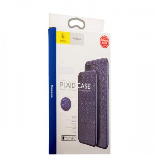 Накладка пластиковая Baseus Plaid для iPhone 8 и 7 - Фиолетовая
