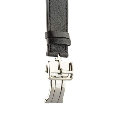 Ремешок кожаный для Apple Watch 42мм W16 Fashion застёжка бабочка (Черный)