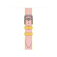 Ремешок Hermes для Apple Watch Twill Jump Single Tour 42mm Attelage - Розовый (Rose Sakura / Jaune de Naples)