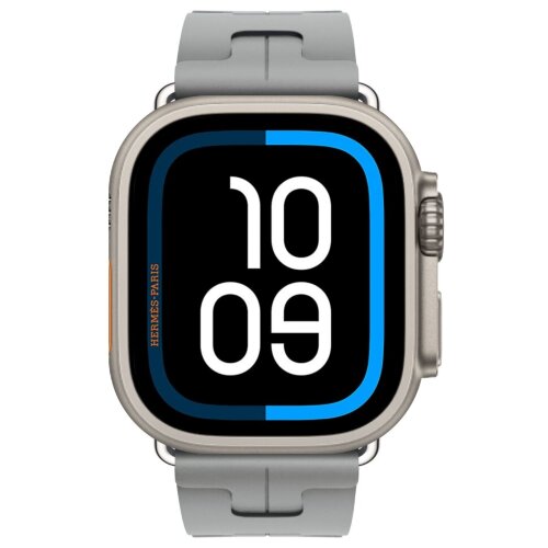 Apple Watch Ultra 3 Hermes 49mm Titanium, спортивный ремешок  Kilim серый