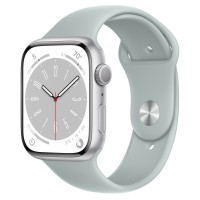 Apple Watch Series 8 45mm, Silver Aluminum Case with Sport Band - Succulent