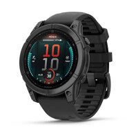 Умные часы Garmin Fenix E 47mm, AMOLED, Slate Gray Steel, Black Silicone Band