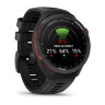 Умные часы Garmin Approach S70 47mm, Black/Red Ceramic Bezel, Black Silicone Band