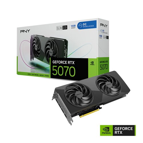 Видеокарта NVIDIA PNY GeForce RTX 5070 Slim Overclocked Triple Fan