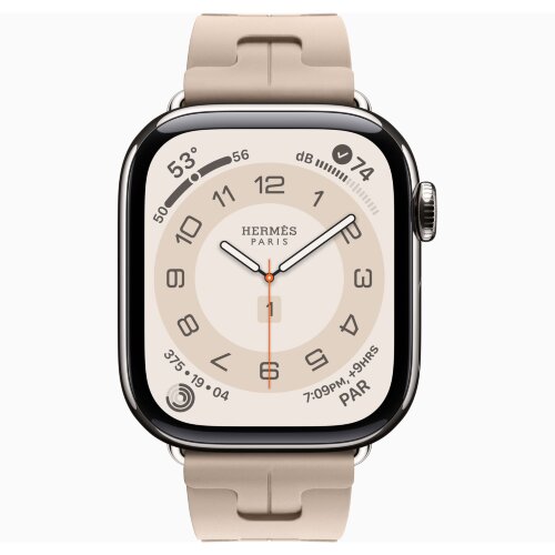 Apple Watch Hermes Series 11 42mm, спортивный ремешок Kilim песочный