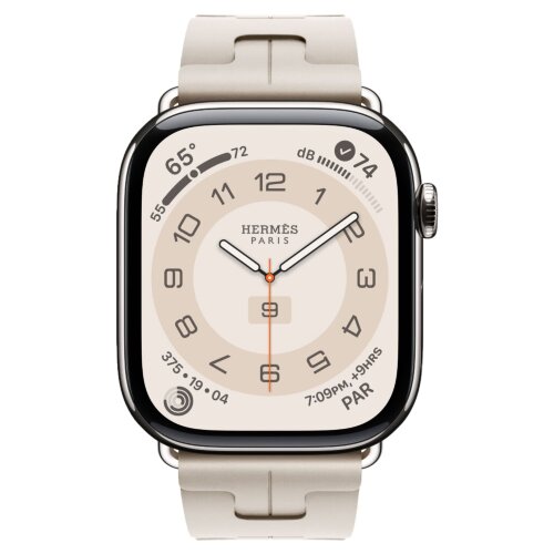 Apple Watch Hermes Series 10 46mm, спортивный ремешок Kilim бежевый