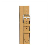 Кожаный ремешок Hermes для Apple Watch Double Tour 42mm Attelage - Соломенный (Paille)