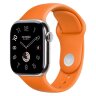 Apple Watch Hermes Series 10 42mm, двойной тонкий кожаный ремешок светло-оранжевого цвета