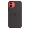 Силиконовый чехол MagSafe для iPhone 12 Черный