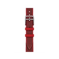 Ремешок Hermes для Apple Watch Twill Jump Single Tour 42mm Attelage - Красный (Rouge Grenat / Vermillon)