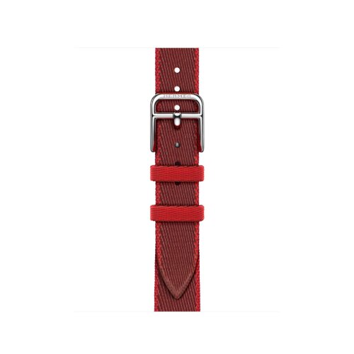 Ремешок Hermes для Apple Watch Twill Jump Single Tour 42mm Attelage - Красный (Rouge Grenat / Vermillon)
