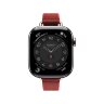 Ремешок Hermes для Apple Watch Twill Jump Single Tour 42mm Attelage - Красный (Rouge Grenat / Vermillon)