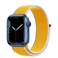 Apple Watch Series 7 41 мм, синий алюминий, спортивный браслет Ярко-жёлтый