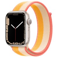 Apple Watch Series 7 45 мм, из алюминия «Сияющая звезда», спортивный браслет «Спелый маис/белый»